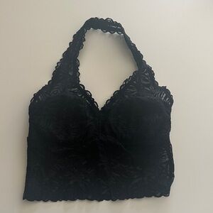 New Aerie Black Lace Halter Bralette Top